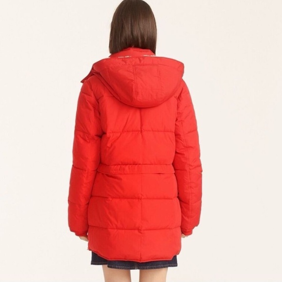 J Crew Chateau Puffer Jacket Primaloft Signature Parka Winter Coat Red Size XSP - Picture 6 of 16